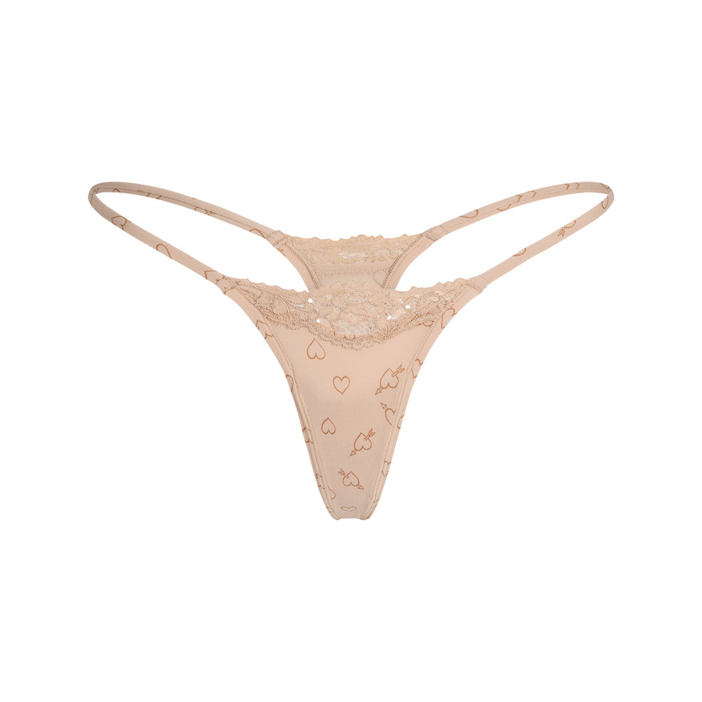 FITS EVERYBODY LACE STRING THONG | MICA SKETCHED HEARTS