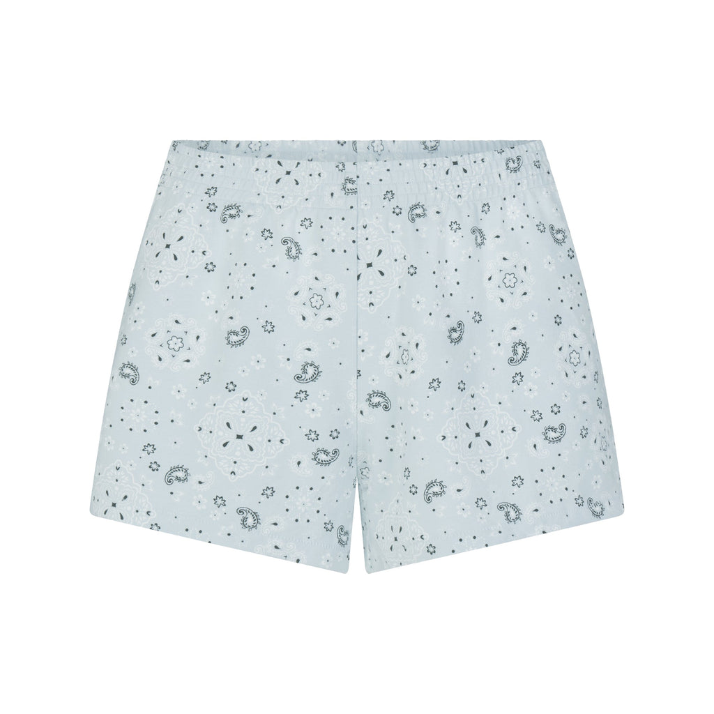 COTTON JERSEY LOOSE SHORT | POWDER BLUE BANDANA