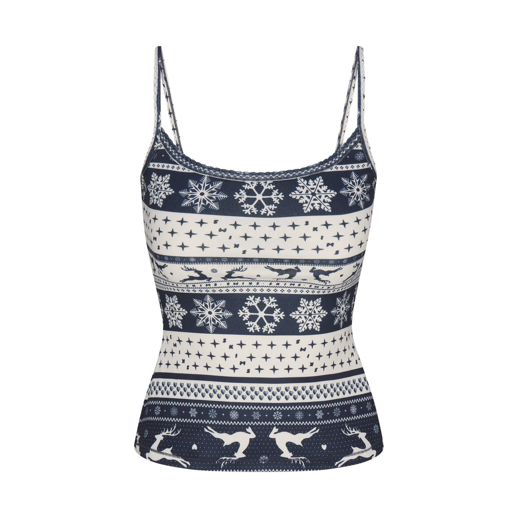 LOGO PLUSH POINTELLE CAMI | NAVY DEER FAIR ISLE