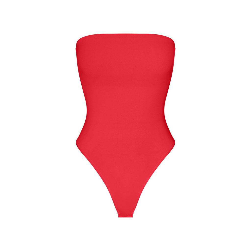 SMOOTH LAYERS STRAPLESS BODYSUIT | CARMINE