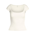 COTTON JERSEY SCOOP NECK T-SHIRT | MARBLE