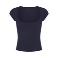 COTTON JERSEY SCOOP NECK T-SHIRT | NAVY