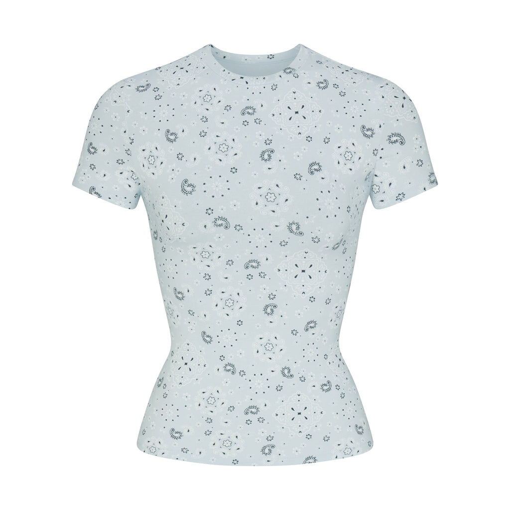 COTTON JERSEY T-SHIRT | POWDER BLUE BANDANA