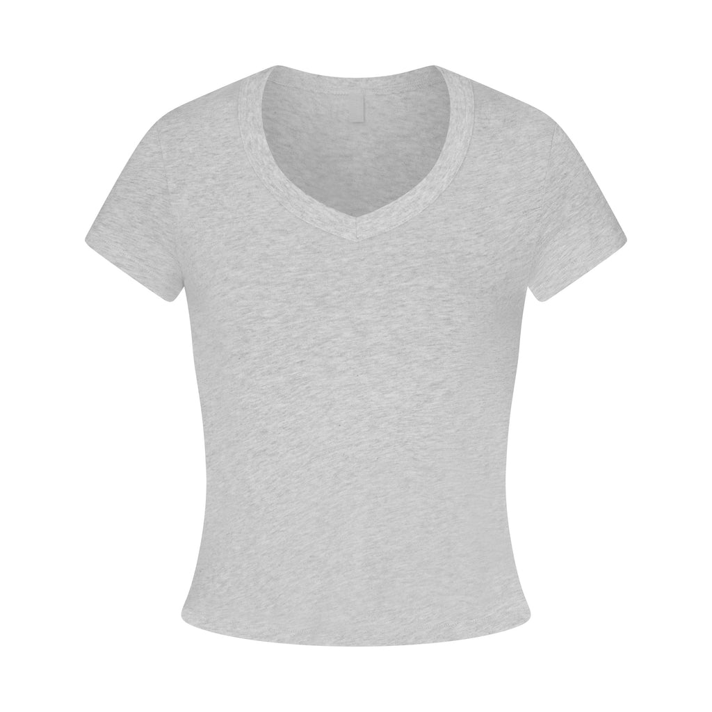 WORN IN JERSEY BABY V NECK TEE | LIGHT HEATHER GREY