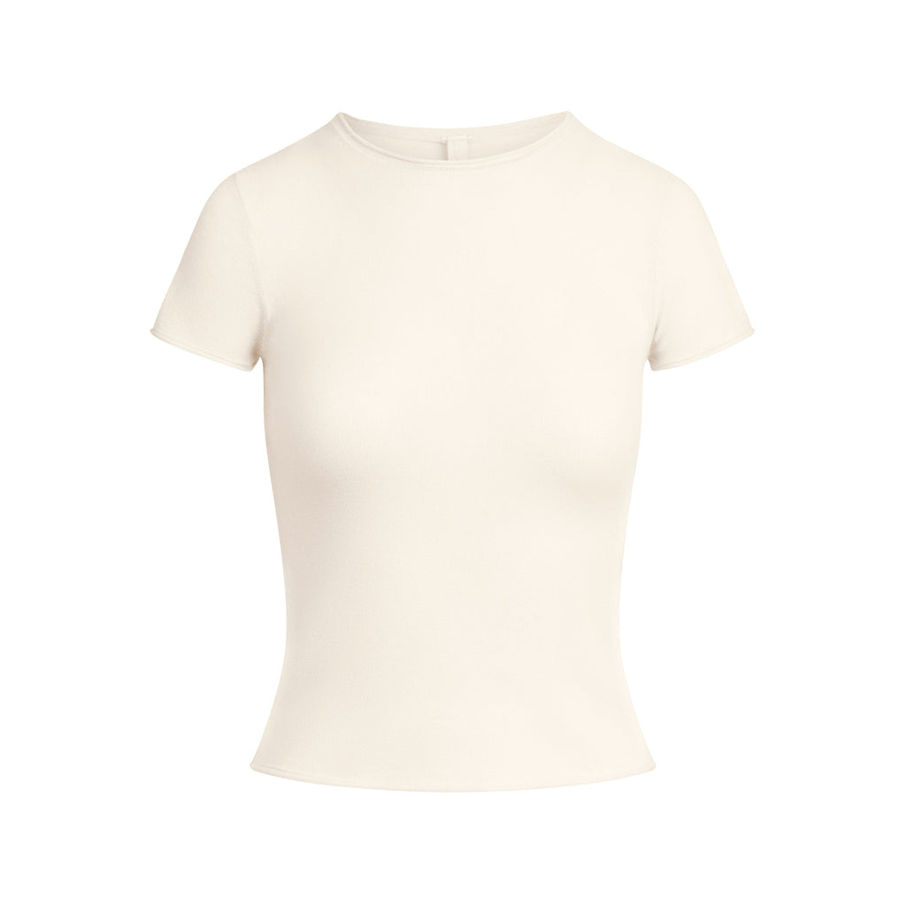 FEATHERWEIGHT CASHMERE TEE | EGRET