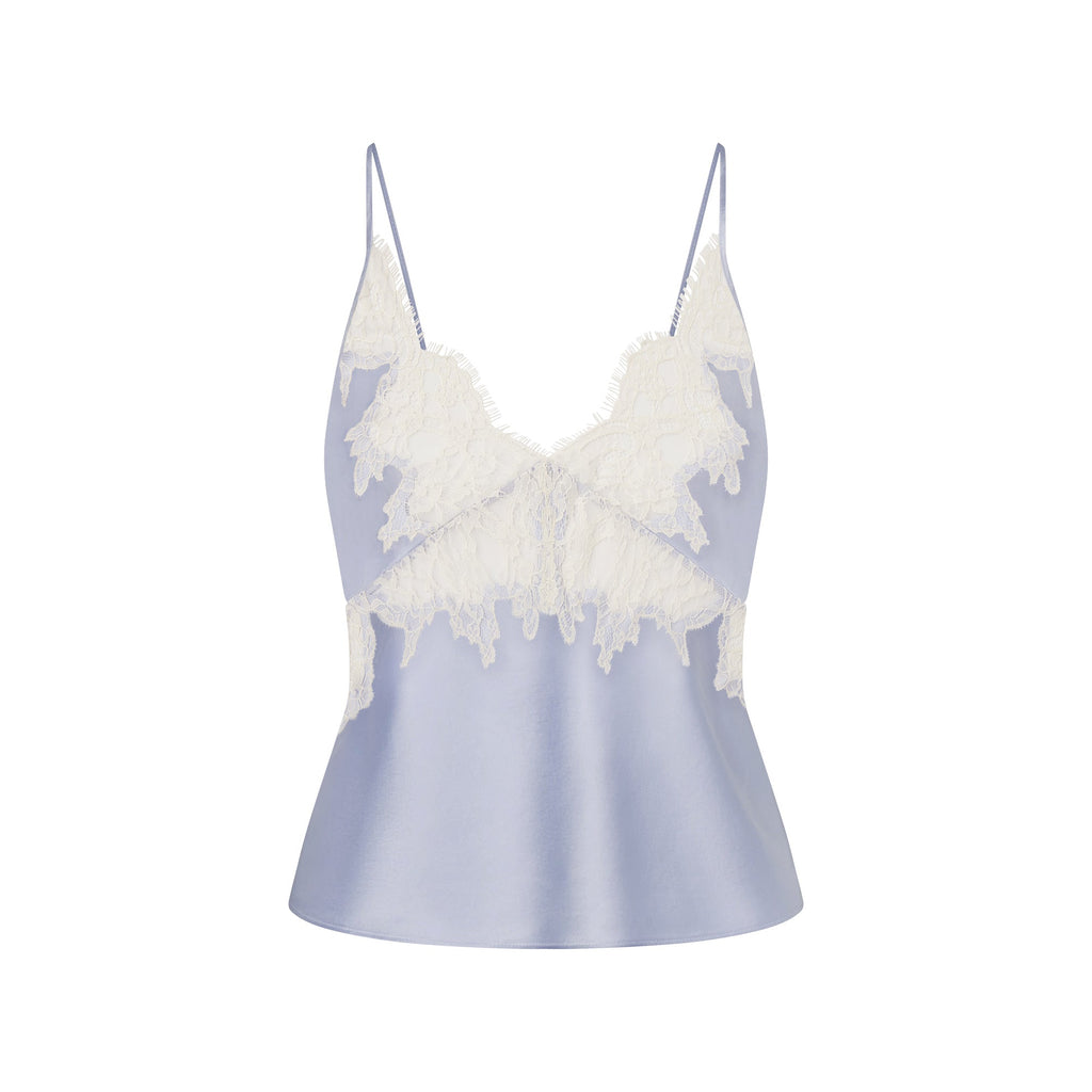 SILK LACE CAMI | PERIWINKLE CONTRAST