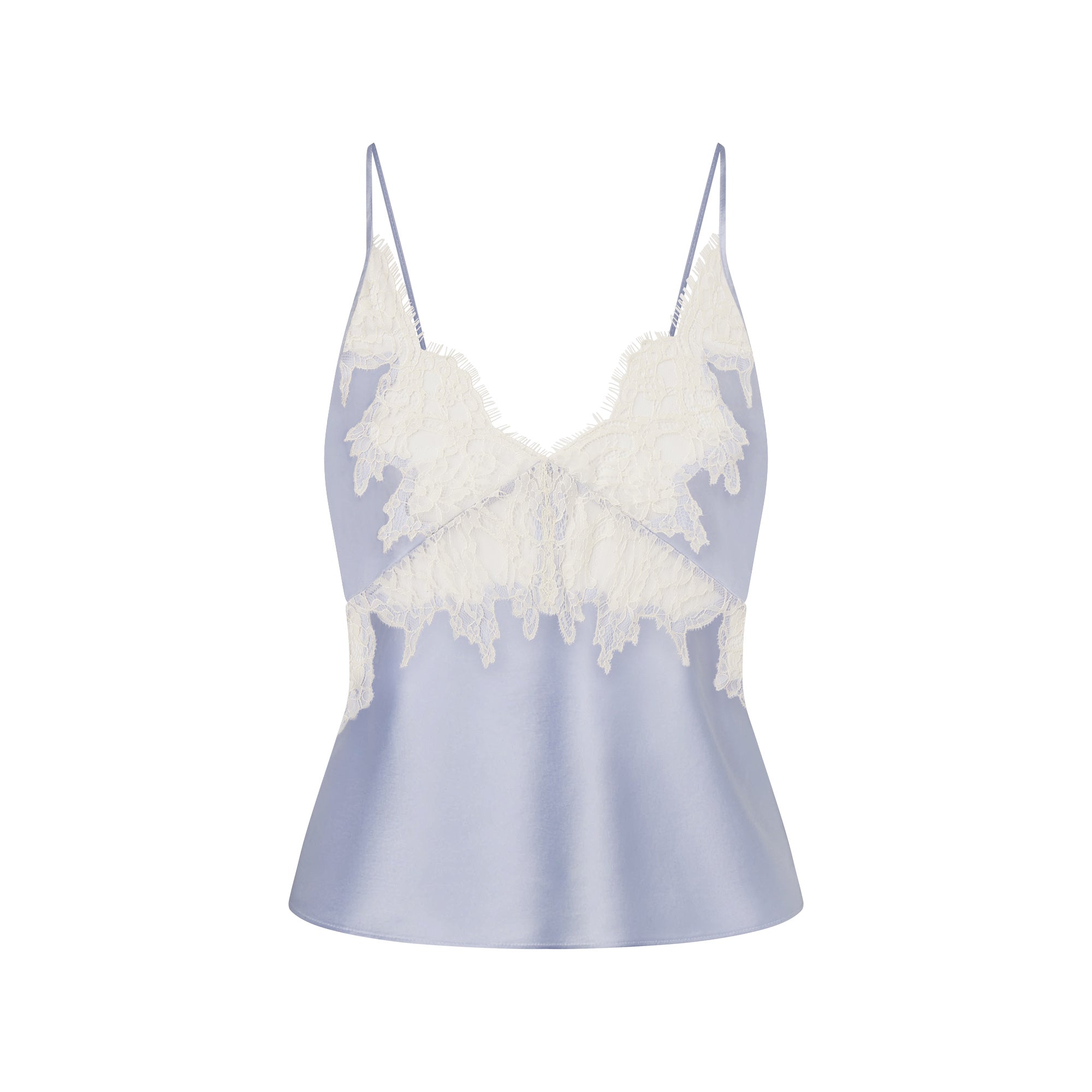 SILK LACE CAMI | PERIWINKLE CONTRAST
