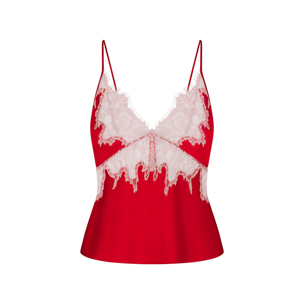 SILK LACE CAMI | RUBY CONTRAST