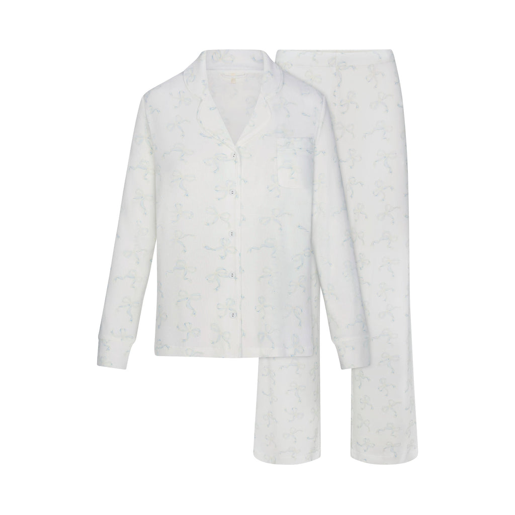 SOFT LOUNGE SLEEP SET | IVORY PEARL BOWS PRINT