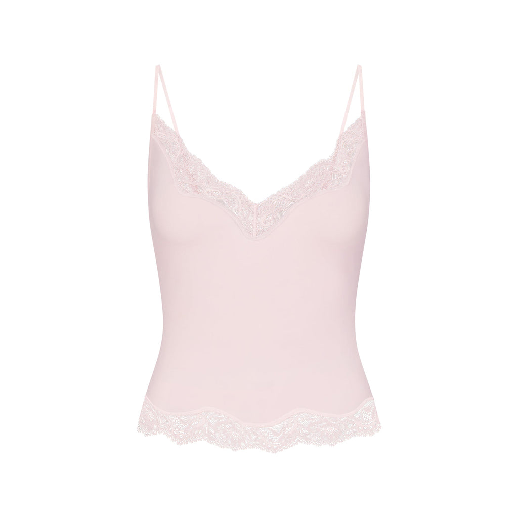 SKIMS SLEEP LACE CAMI AND PANT SET | BARELY PINK