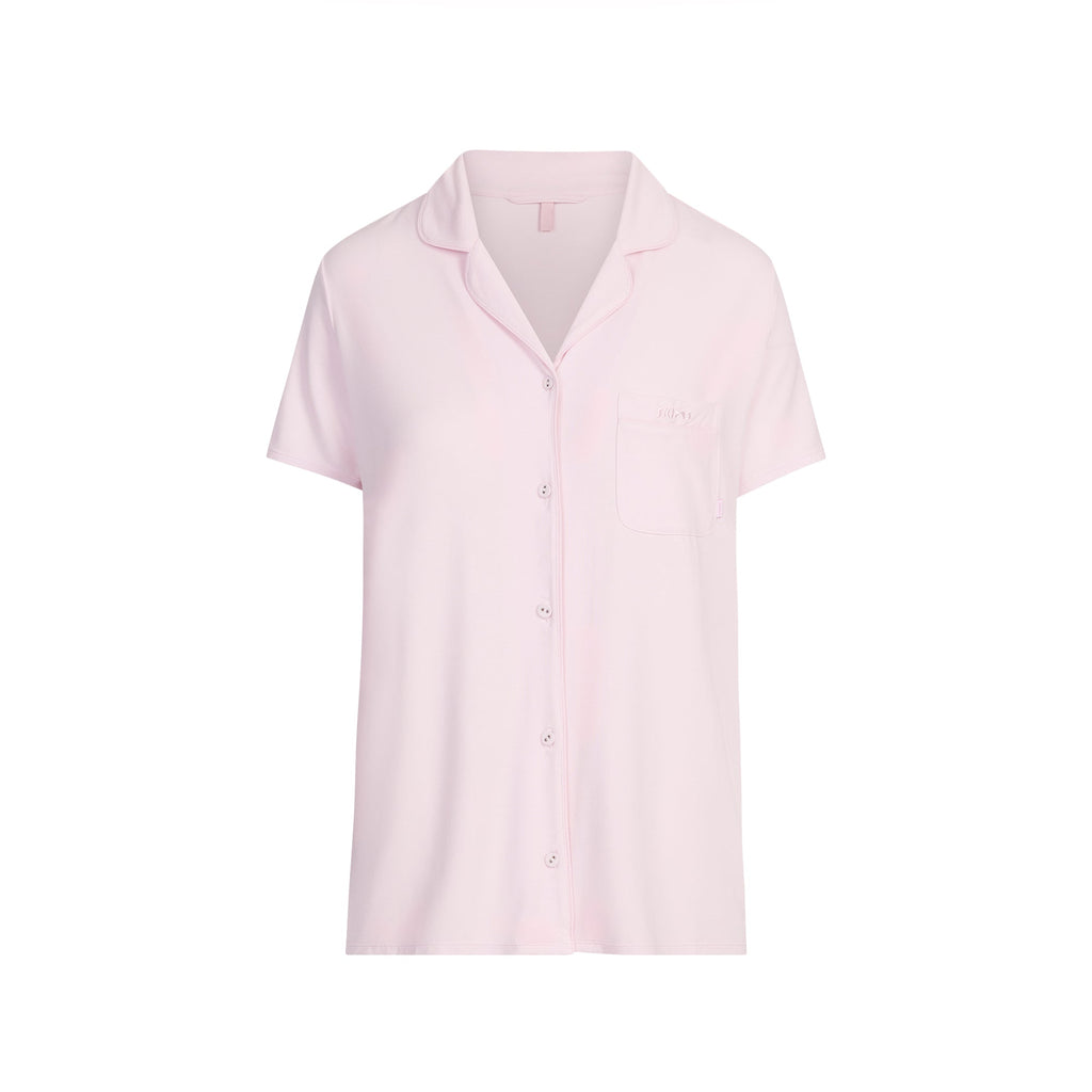 SKIMS SLEEP SHORT SLEEVE BUTTON UP SET | BLOOM