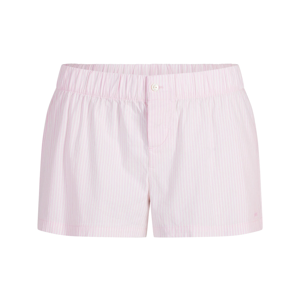 COTTON POPLIN BOXER SLEEP SET | CHERRY BLOSSOM STRIPE