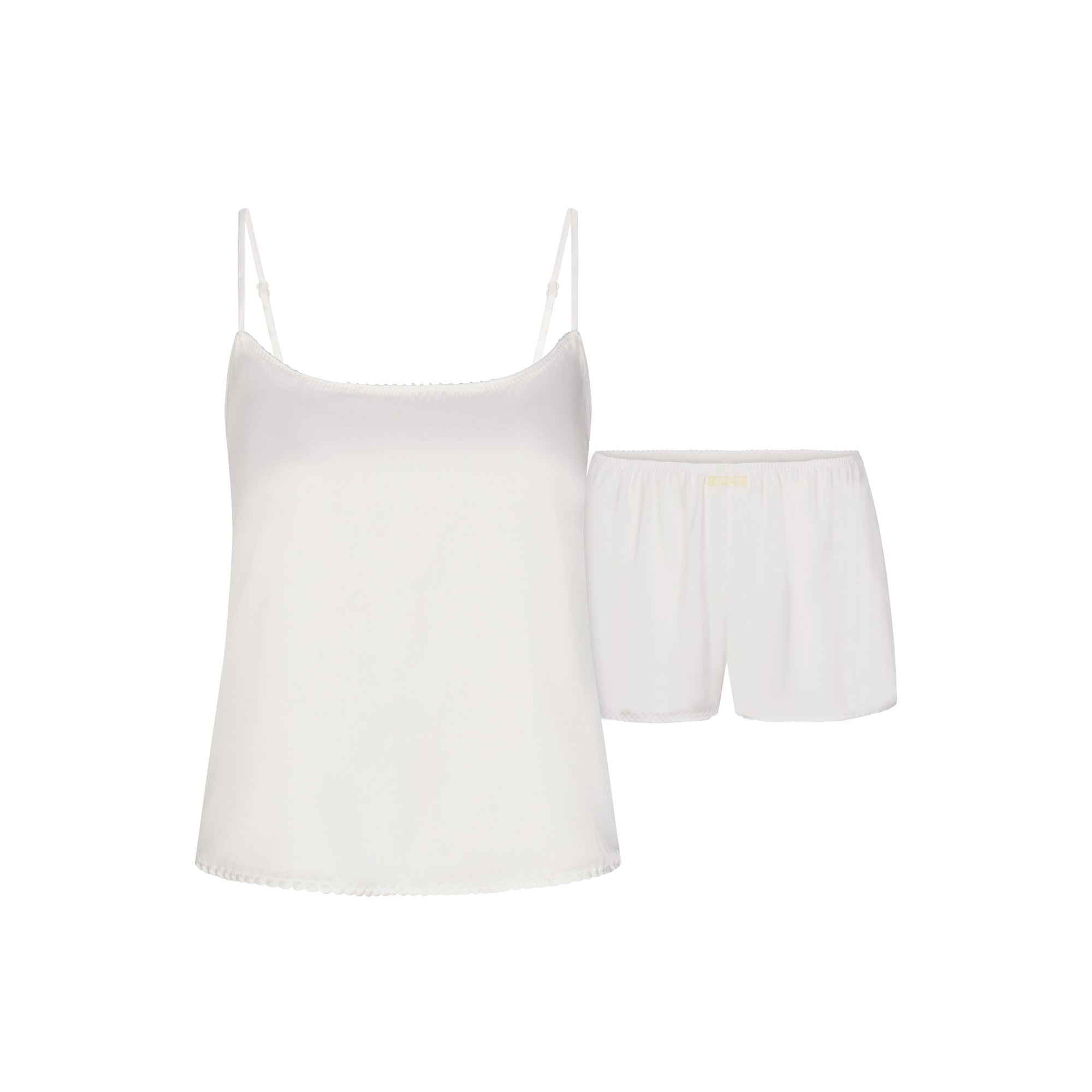 WOVEN SHINE CAMI AND SHORT SLEEP SET | IVORY