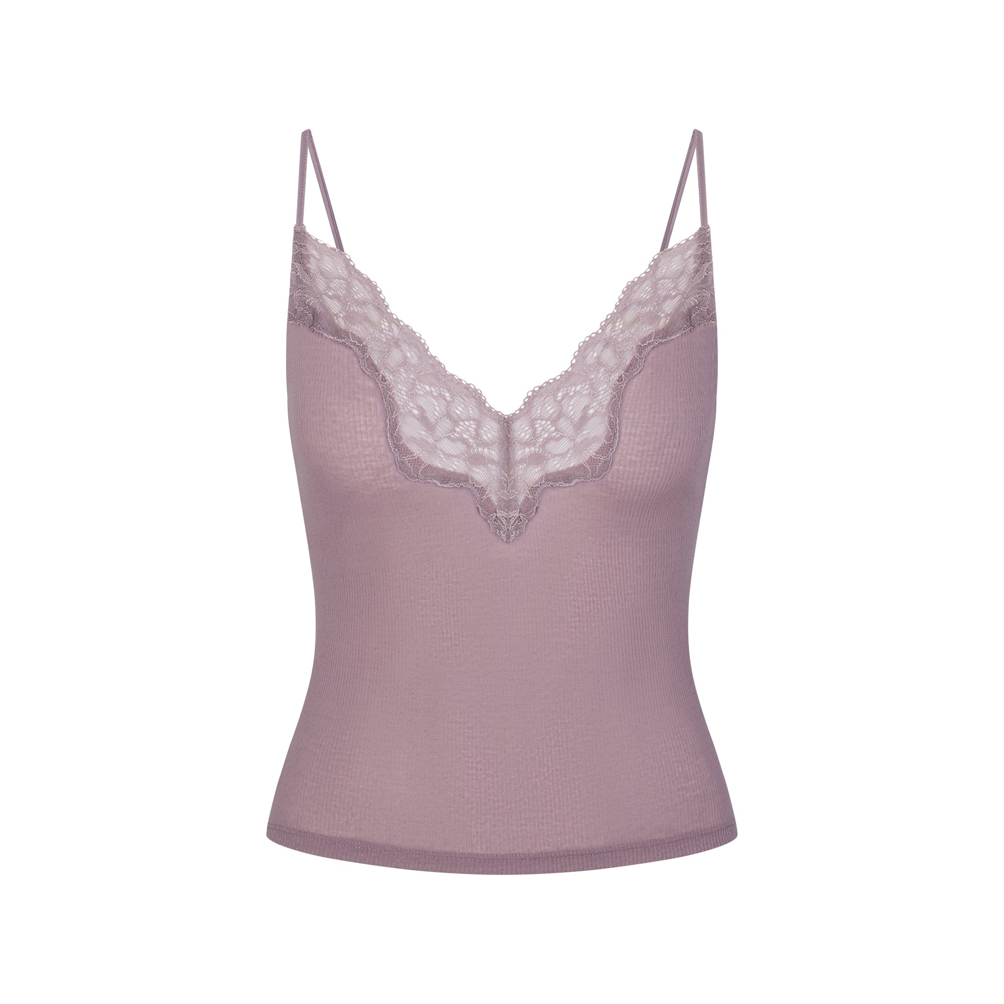 SHEER RIB LACE CAMI AND SHORT SET | ZINC