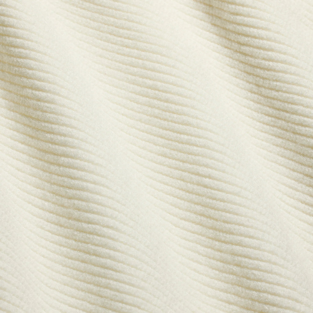 SWEATER KNITS RIBBED MOCK NECK ZIP UP | IVORY