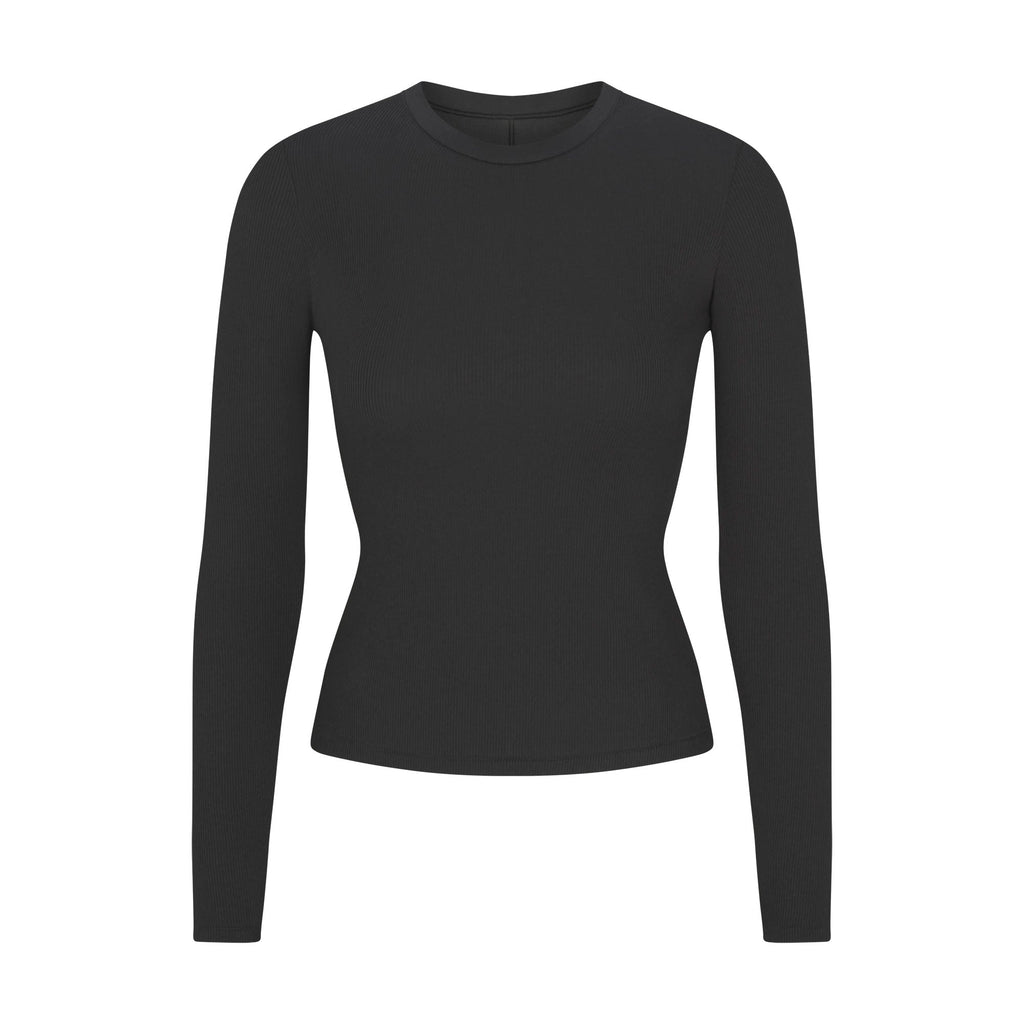 COTTON RIB LONG SLEEVE T-SHIRT | SOOT