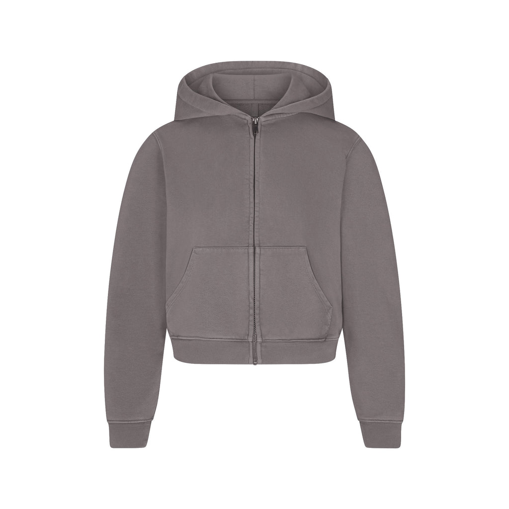 BOYFRIEND FLEECE ZIP UP HOODIE | SHADOW