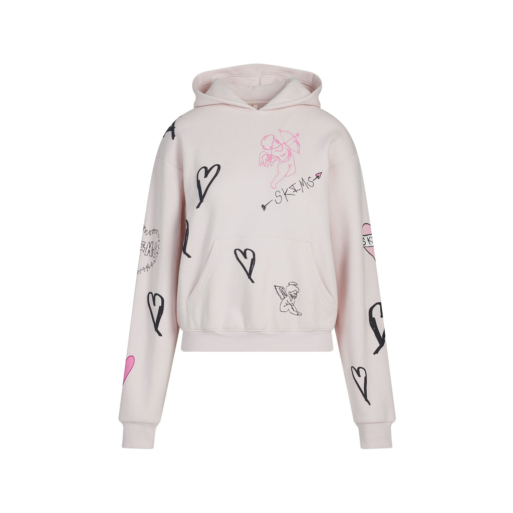 COTTON FLEECE CLASSIC HOODIE | BARELY PINK ANGEL SKETCH
