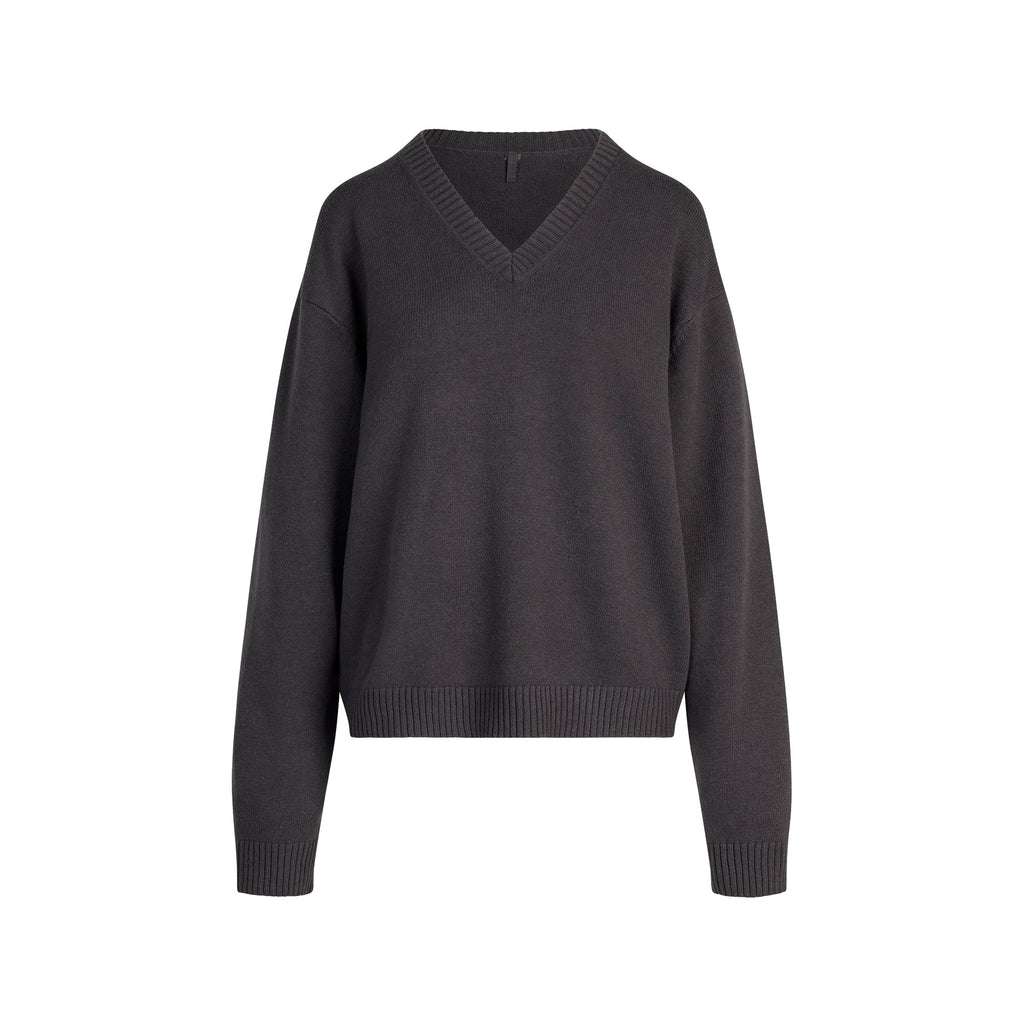 SWEATER KNITS PULLOVER V NECK | ASH