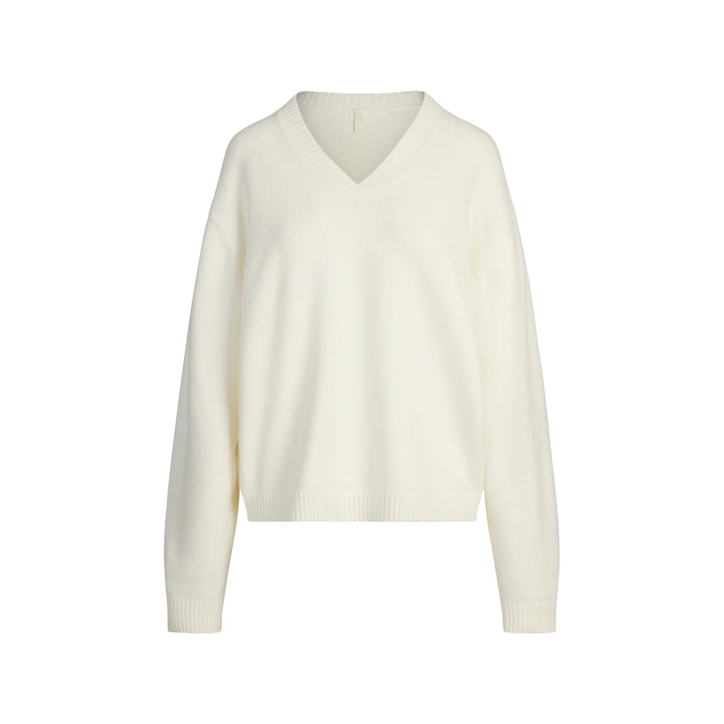 SWEATER KNITS PULLOVER V NECK | IVORY