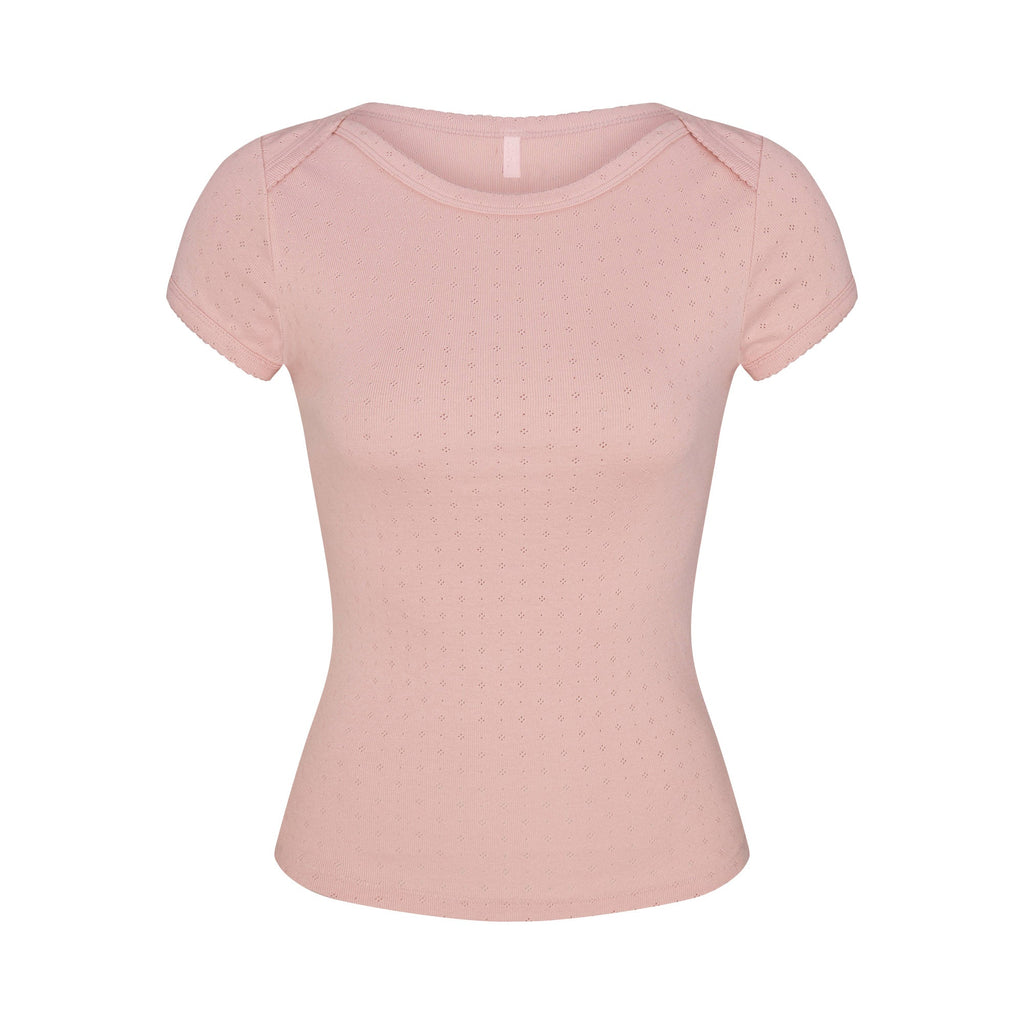 HEAVY POINTELLE BOATNECK TEE | MORGANITE