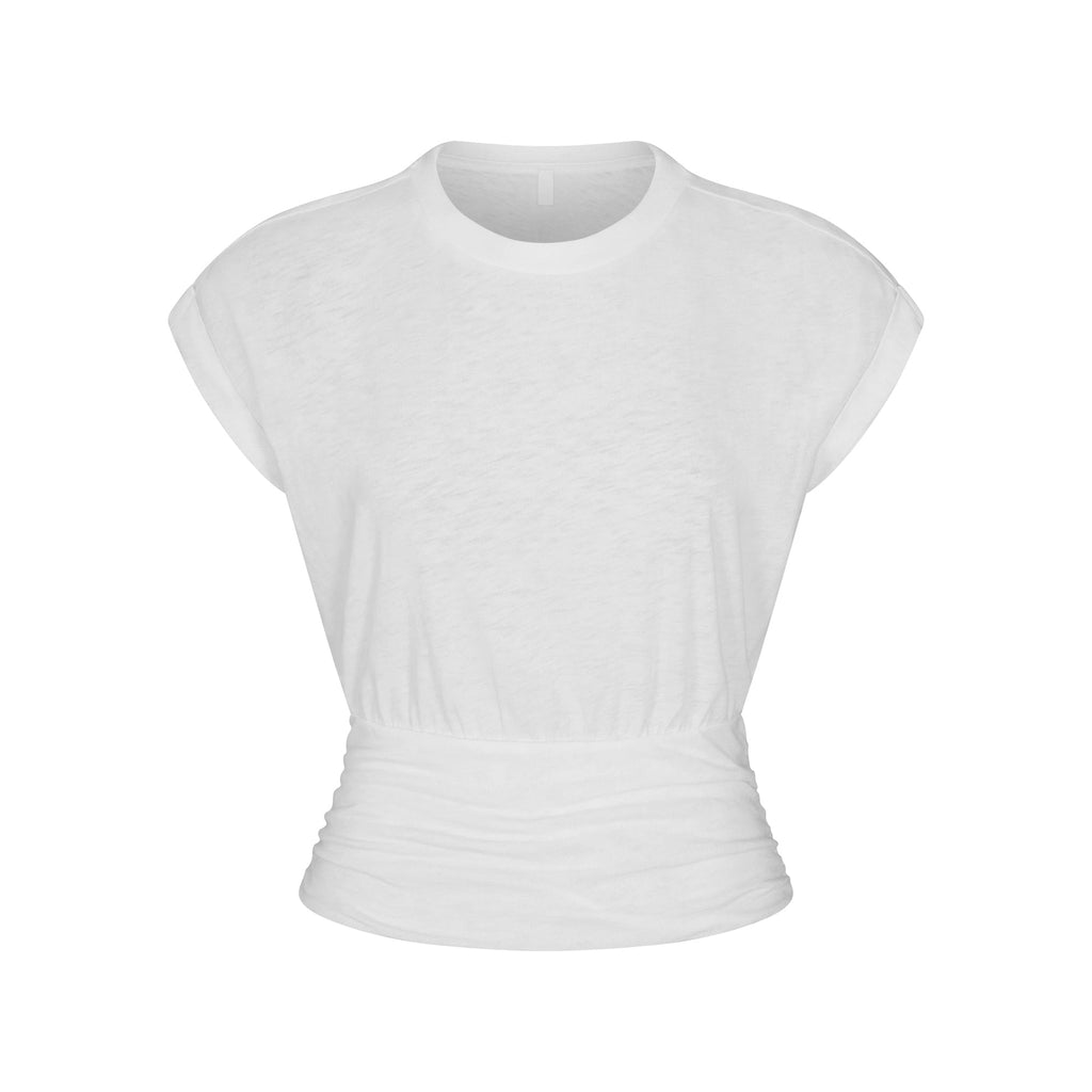 WORN IN JERSEY RUCHED TEE | SNOW