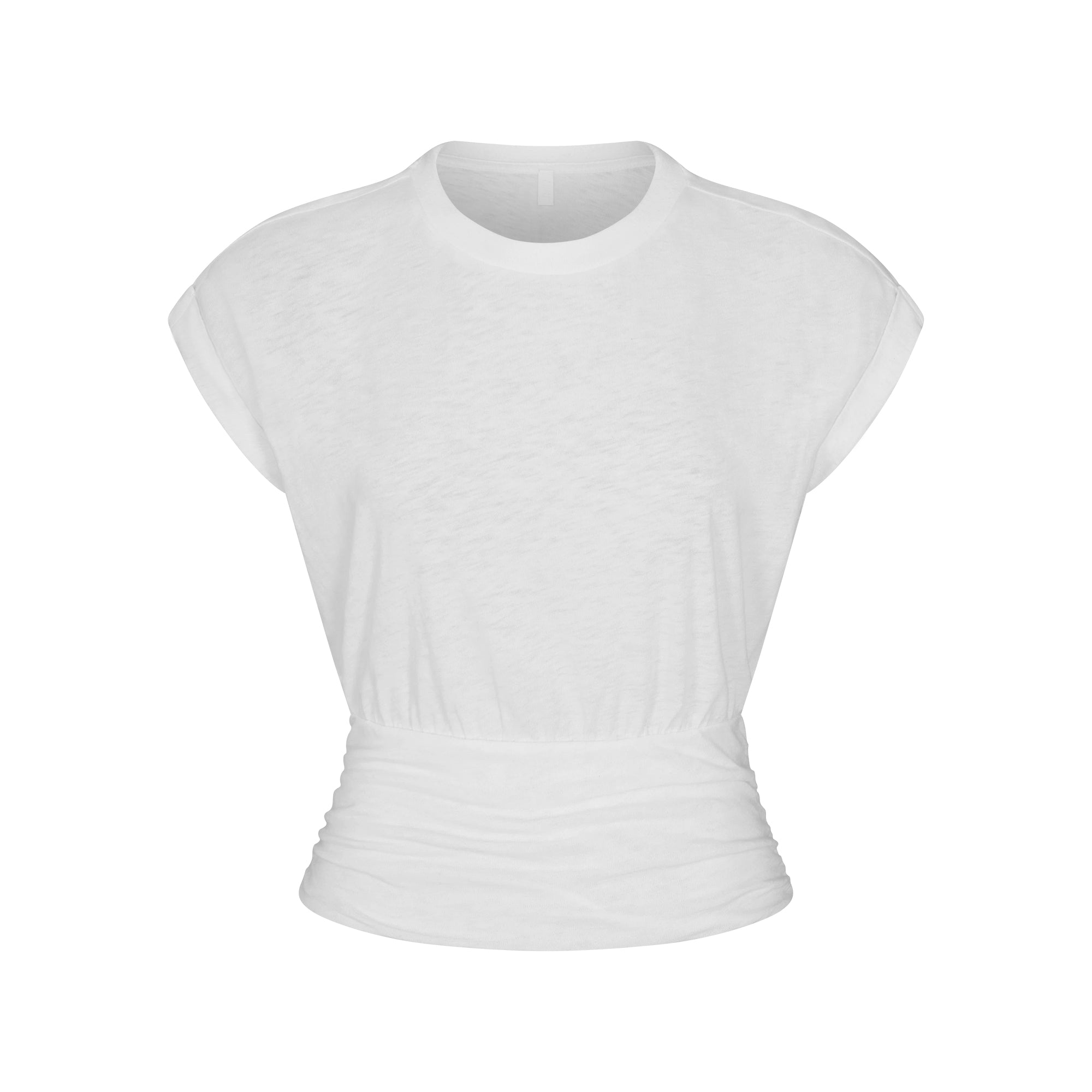 WORN IN JERSEY RUCHED TEE | SNOW