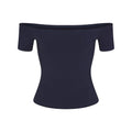 COTTON JERSEY OFF THE SHOULDER TOP | NAVY