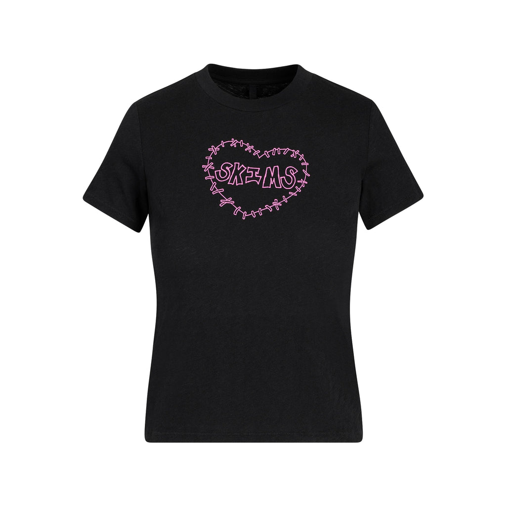 WORN IN JERSEY T-SHIRT | WASHED ONYX SKIMS HEART