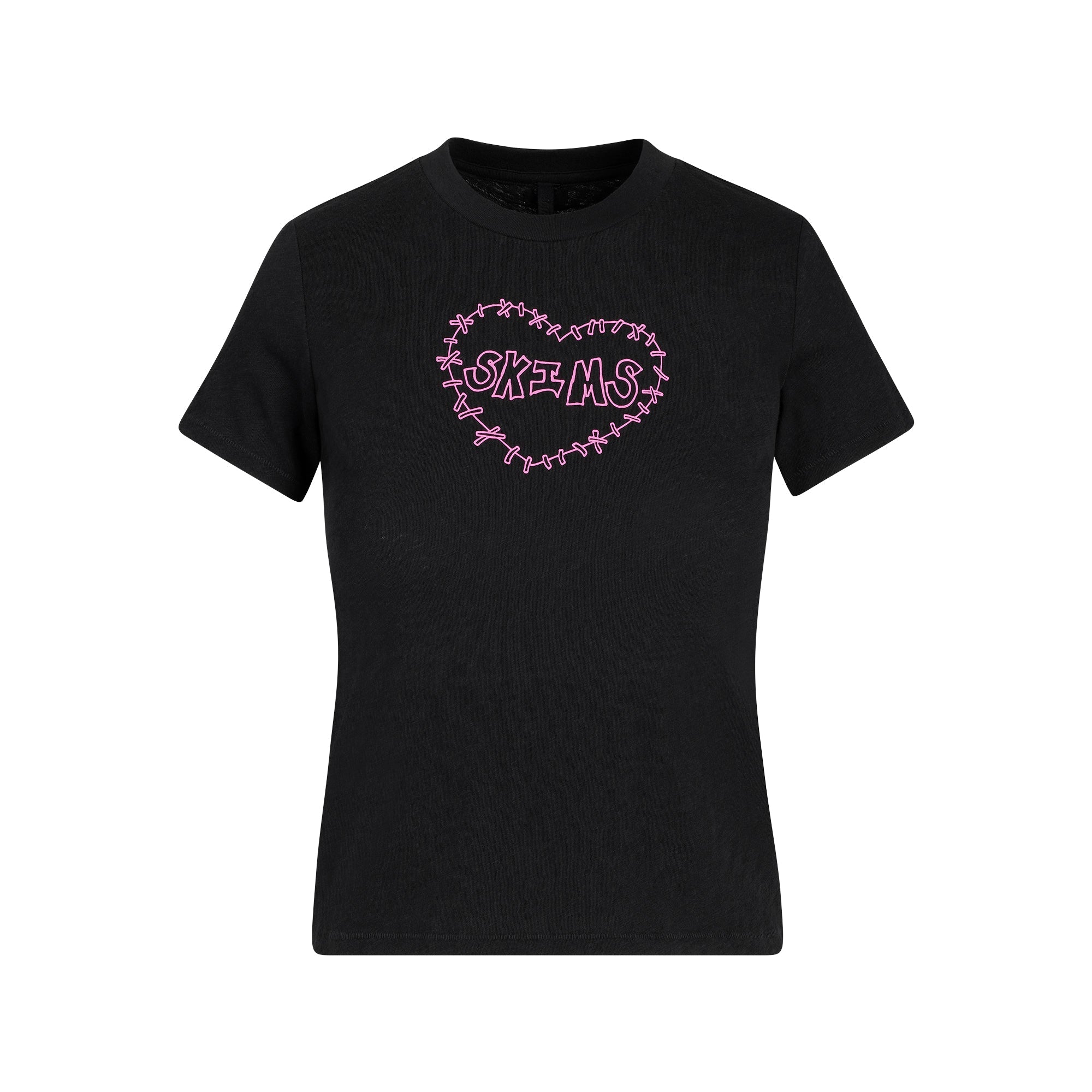 WORN IN JERSEY T-SHIRT | WASHED ONYX SKIMS HEART