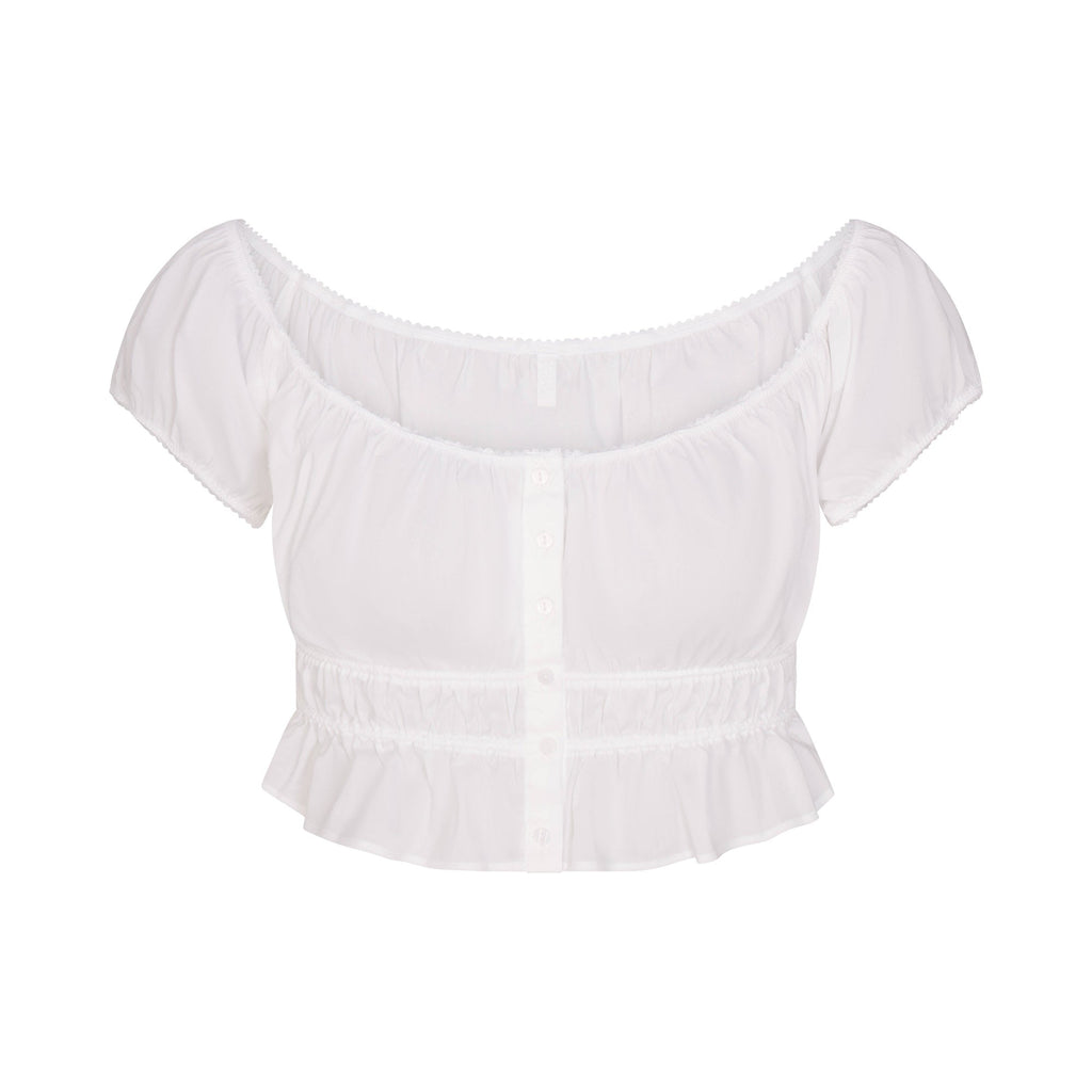 POPLIN APPAREL OFF THE SHOULDER TOP | SNOW