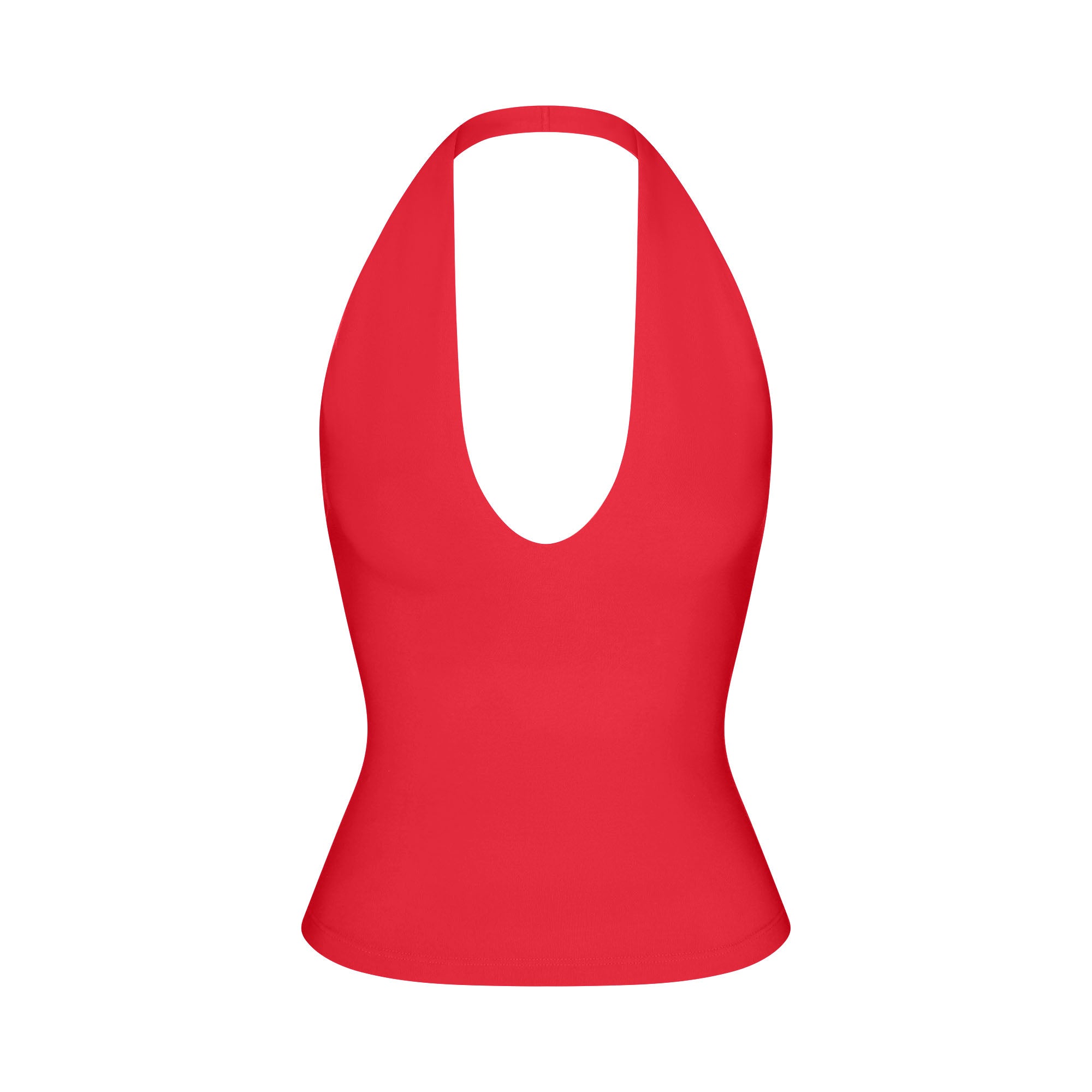 SMOOTH LAYERS HALTER TOP | CARMINE