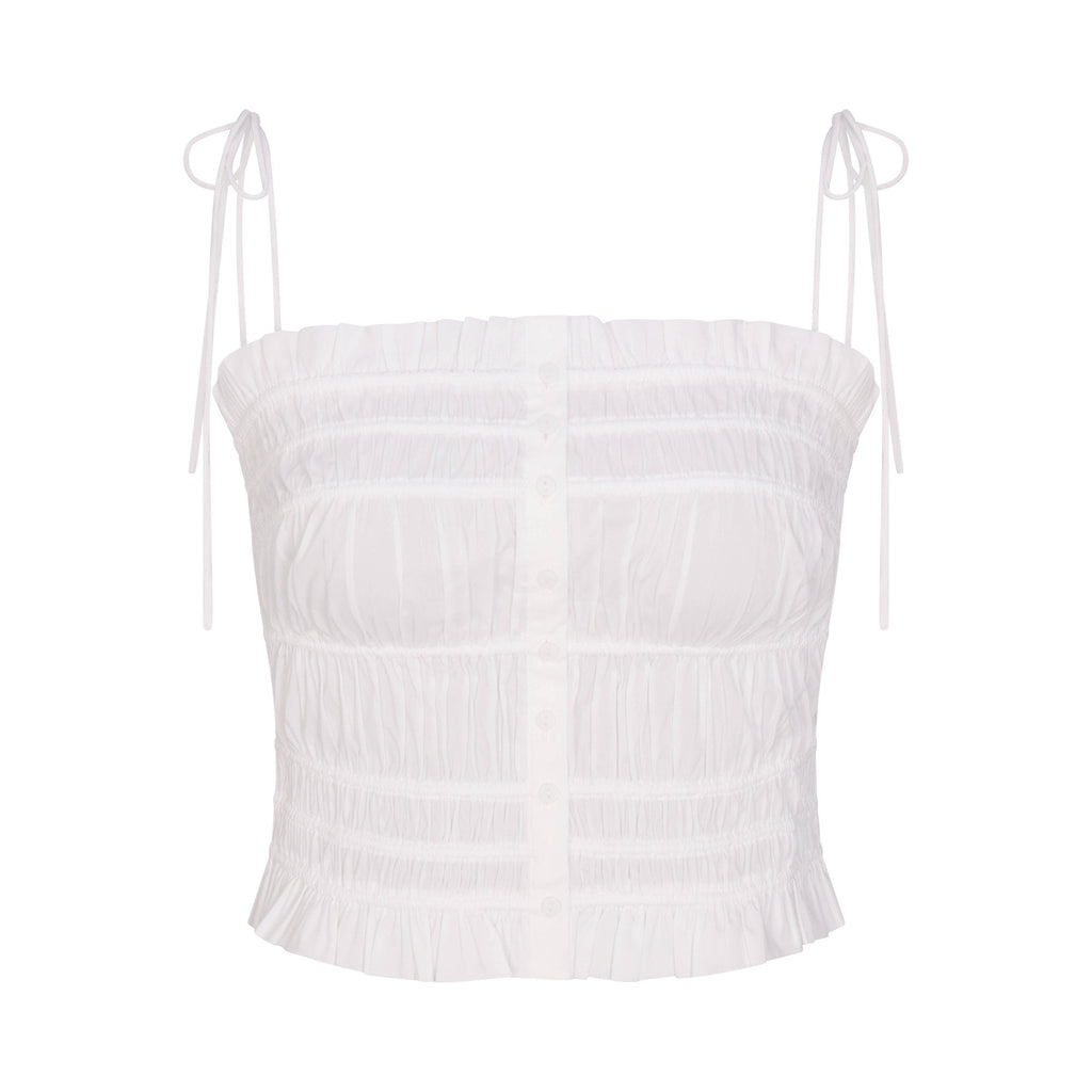 POPLIN APPAREL RUFFLE CAMI | SNOW