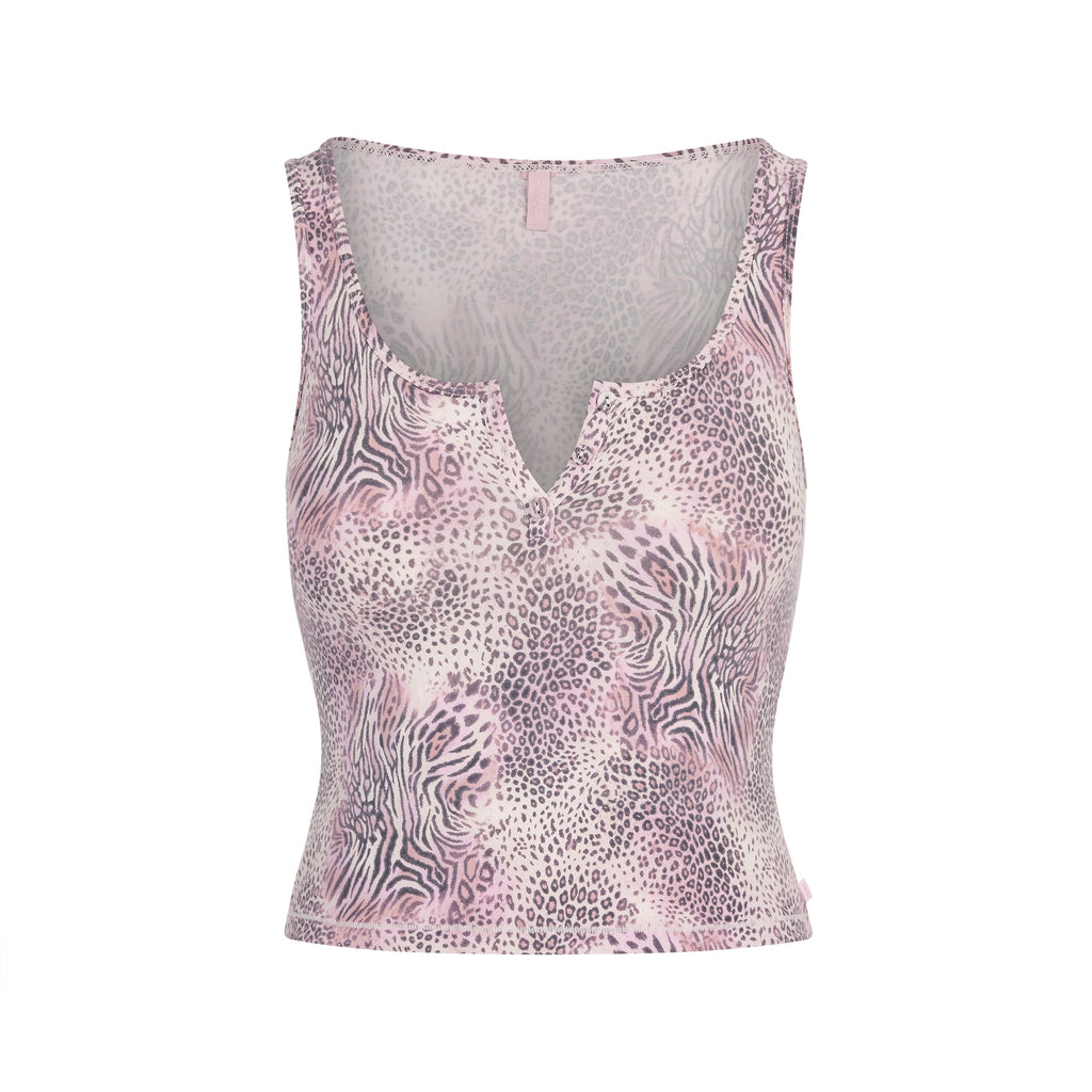 SKIMS SLEEP HENLEY TANK | BLOOM MINI MULTI ANIMAL