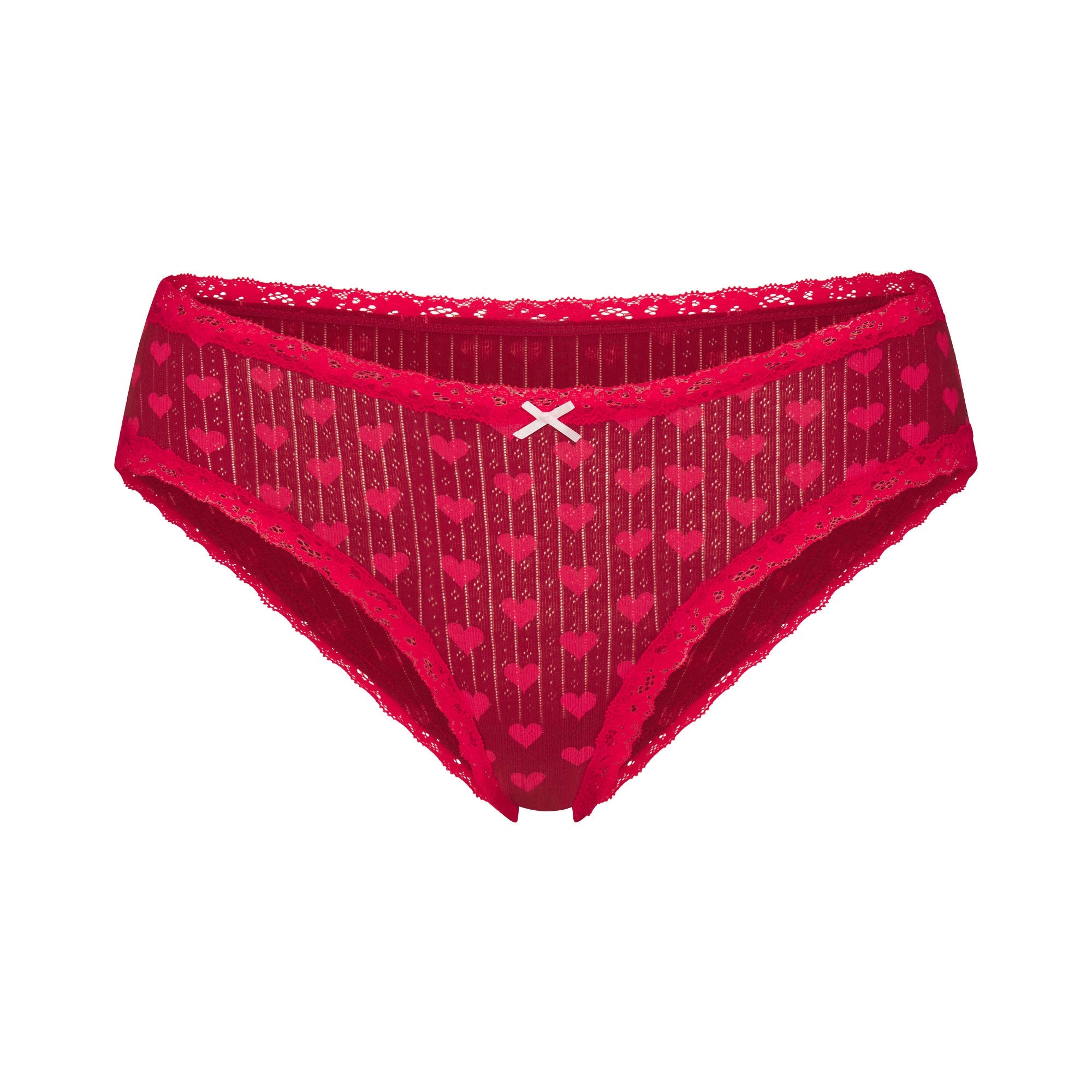 LIGHTWEIGHT COTTON POINTELLE LACE BRIEF | BRICK HEART HALFDROP
