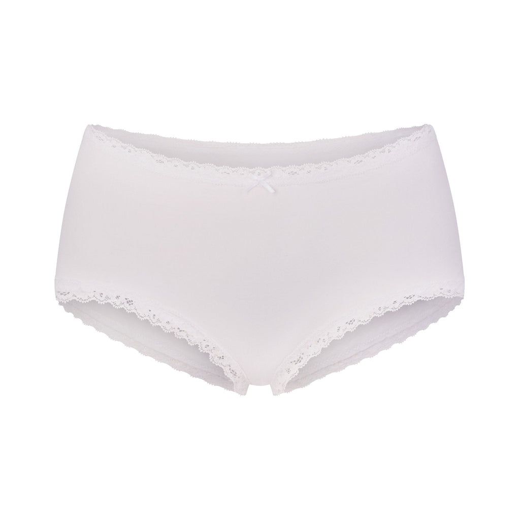 LIGHTWEIGHT COTTON LACE BOY SHORT | SNOW