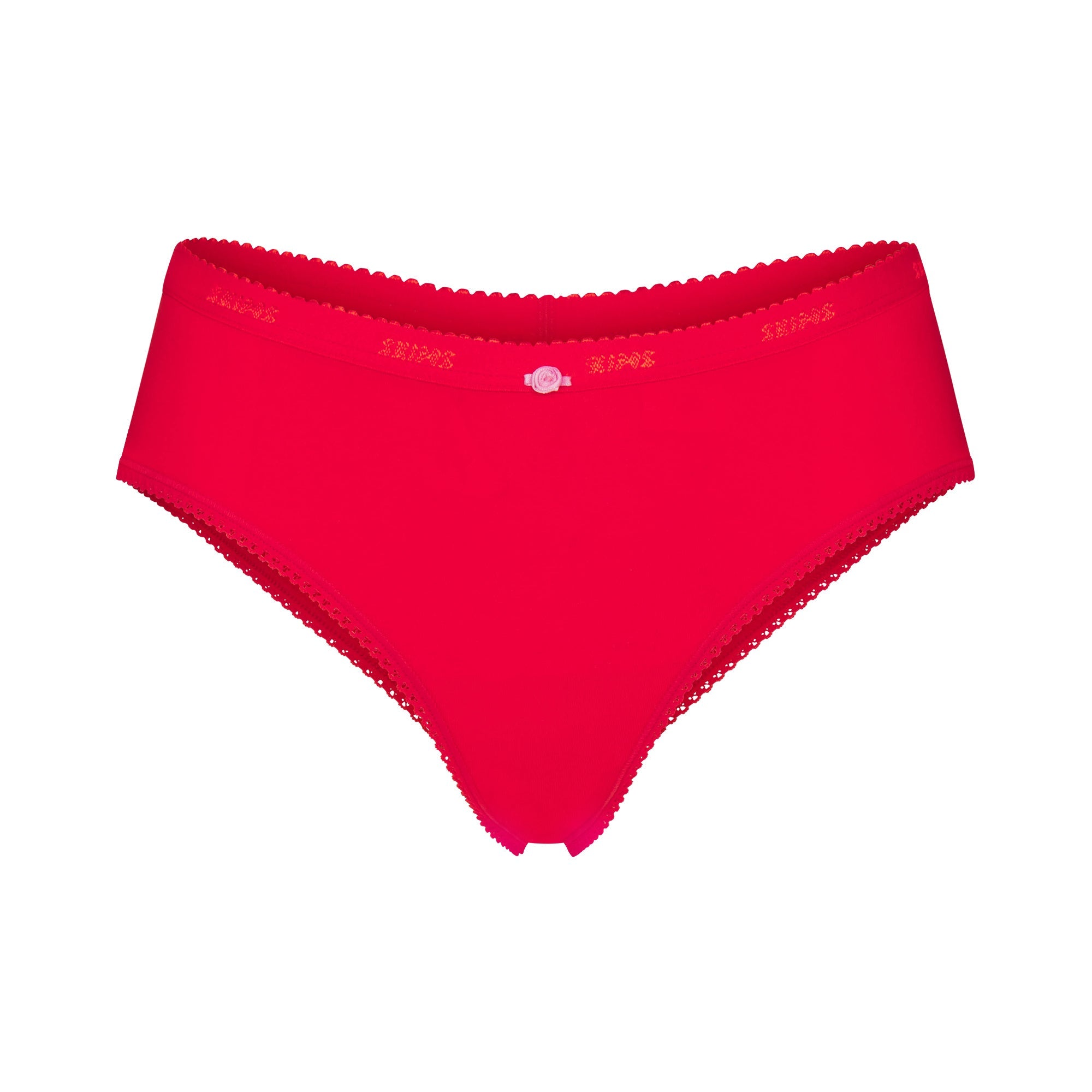 LIGHTWEIGHT COTTON LOGO PICOT HIPSTER | RUBY TONAL