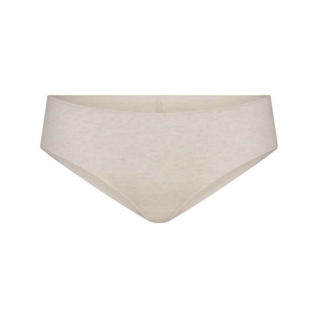 LIGHTWEIGHT COTTON RUCHED BACK HIPSTER | OATMEAL HEATHER