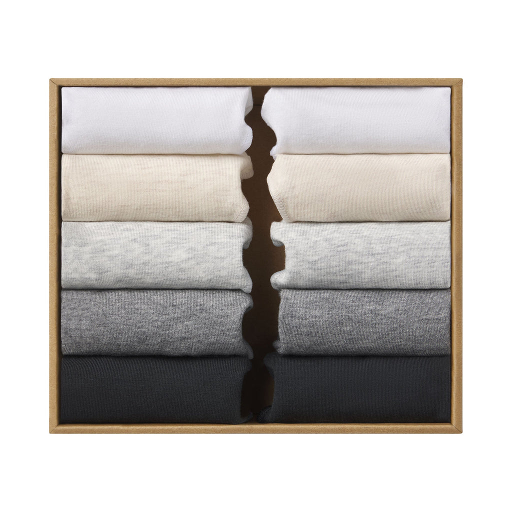 LIGHTWEIGHT COTTON STRING THONG 10-PACK | HEATHER SOOT MULTI