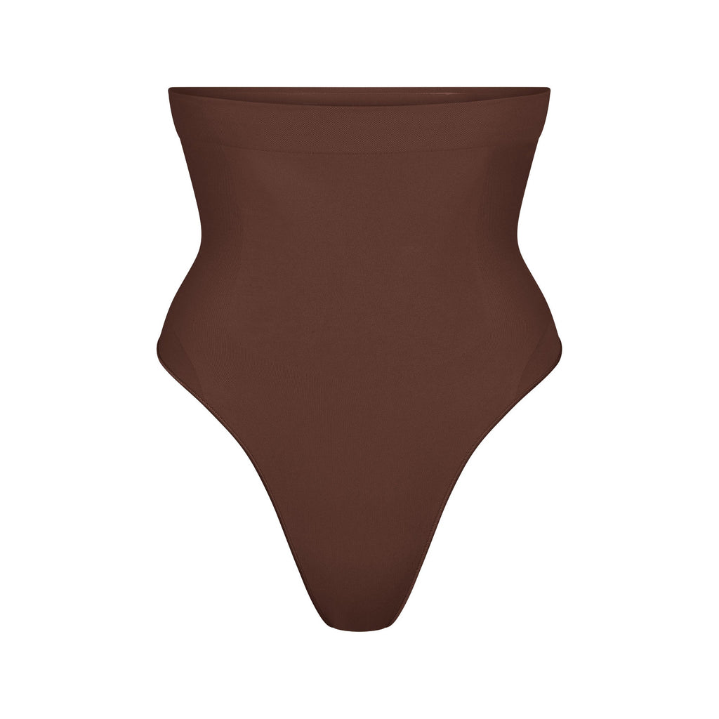 SEAMLESS SCULPT HIGH-WAISTED THONG | COCOA