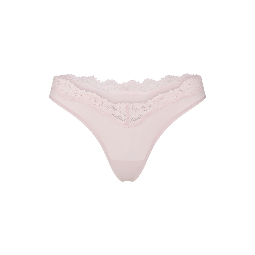 FITS EVERYBODY LACE DIPPED THONG 5-PACK | IVORY PEARL BOW MULTI
