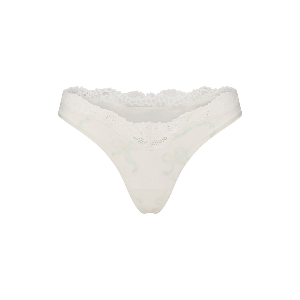 FITS EVERYBODY LACE DIPPED THONG 5-PACK | IVORY PEARL BOW MULTI