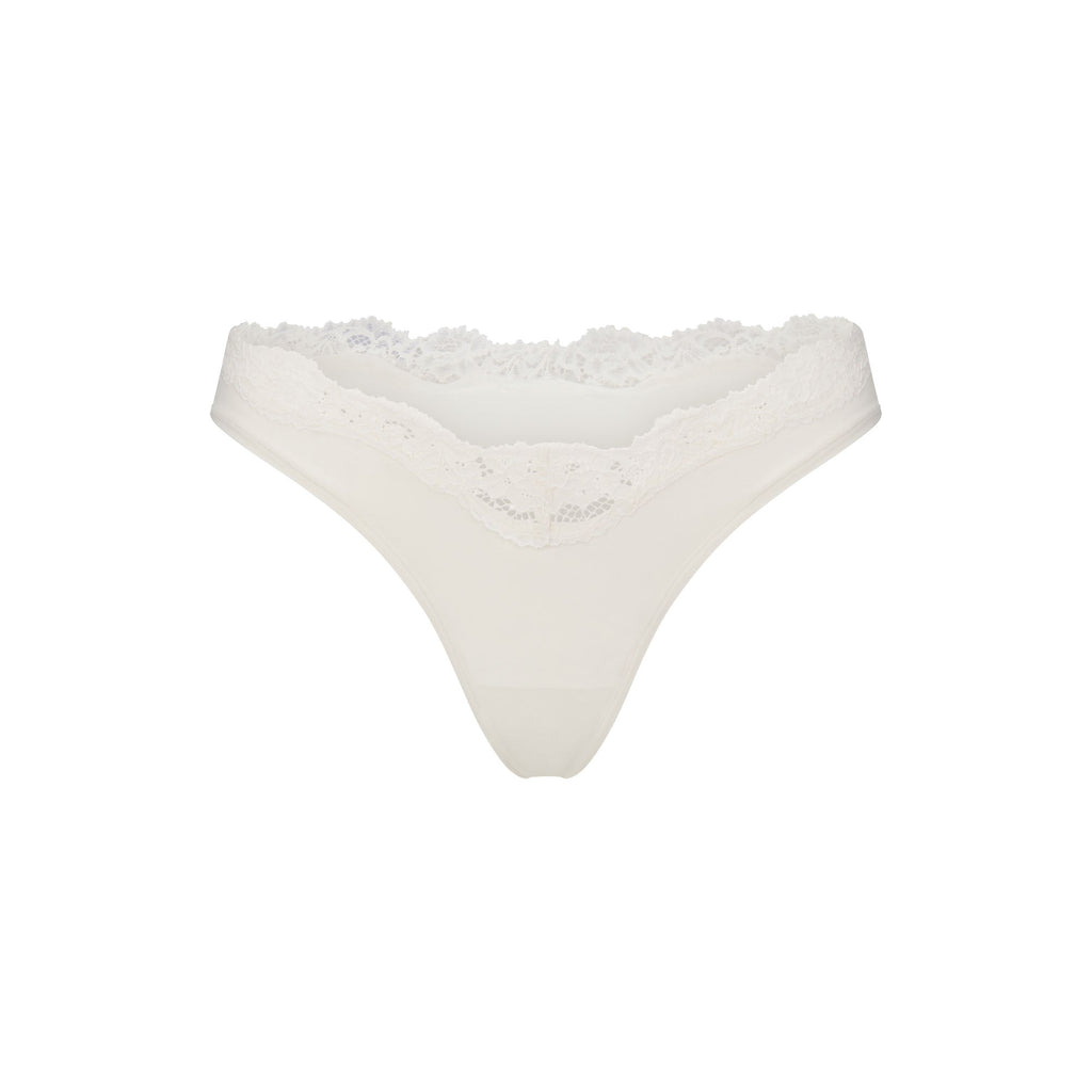 FITS EVERYBODY LACE DIPPED THONG 5-PACK | IVORY PEARL BOW MULTI