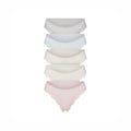 FITS EVERYBODY LACE CHEEKY TANGA 5-PACK | IVORY PEARL BOW MULTI