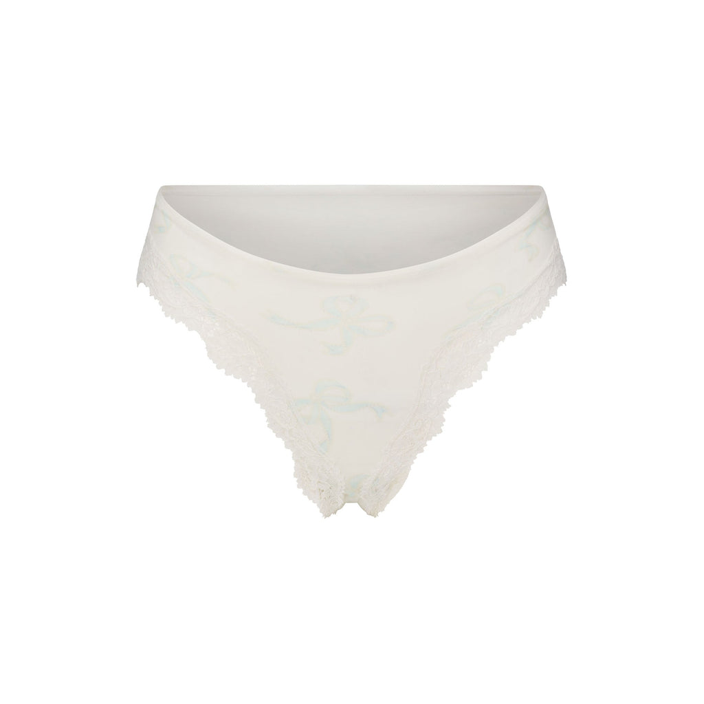 FITS EVERYBODY LACE CHEEKY TANGA 5-PACK | IVORY PEARL BOW MULTI