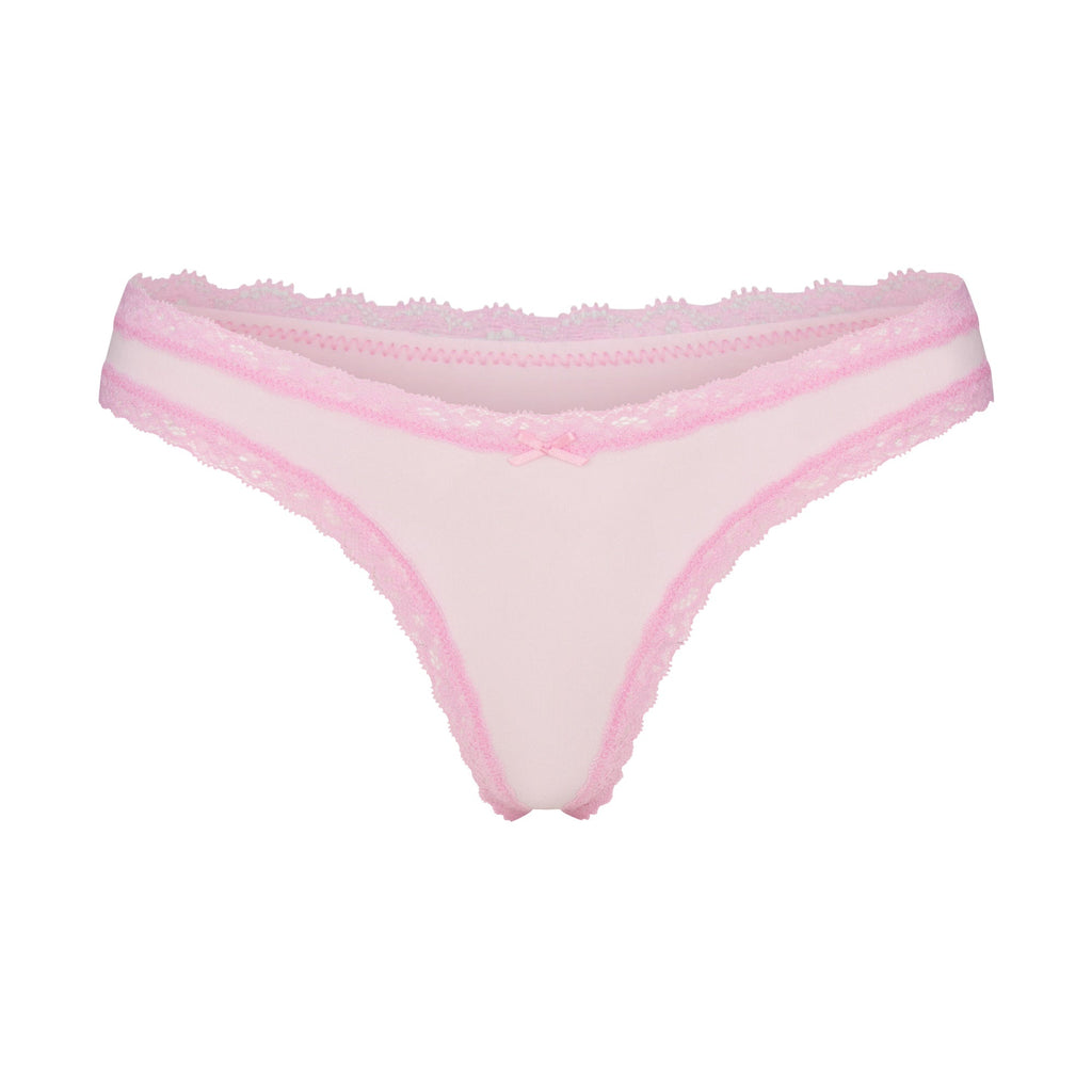 LIGHTWEIGHT COTTON LACE THONG | CHERRY BLOSSOM