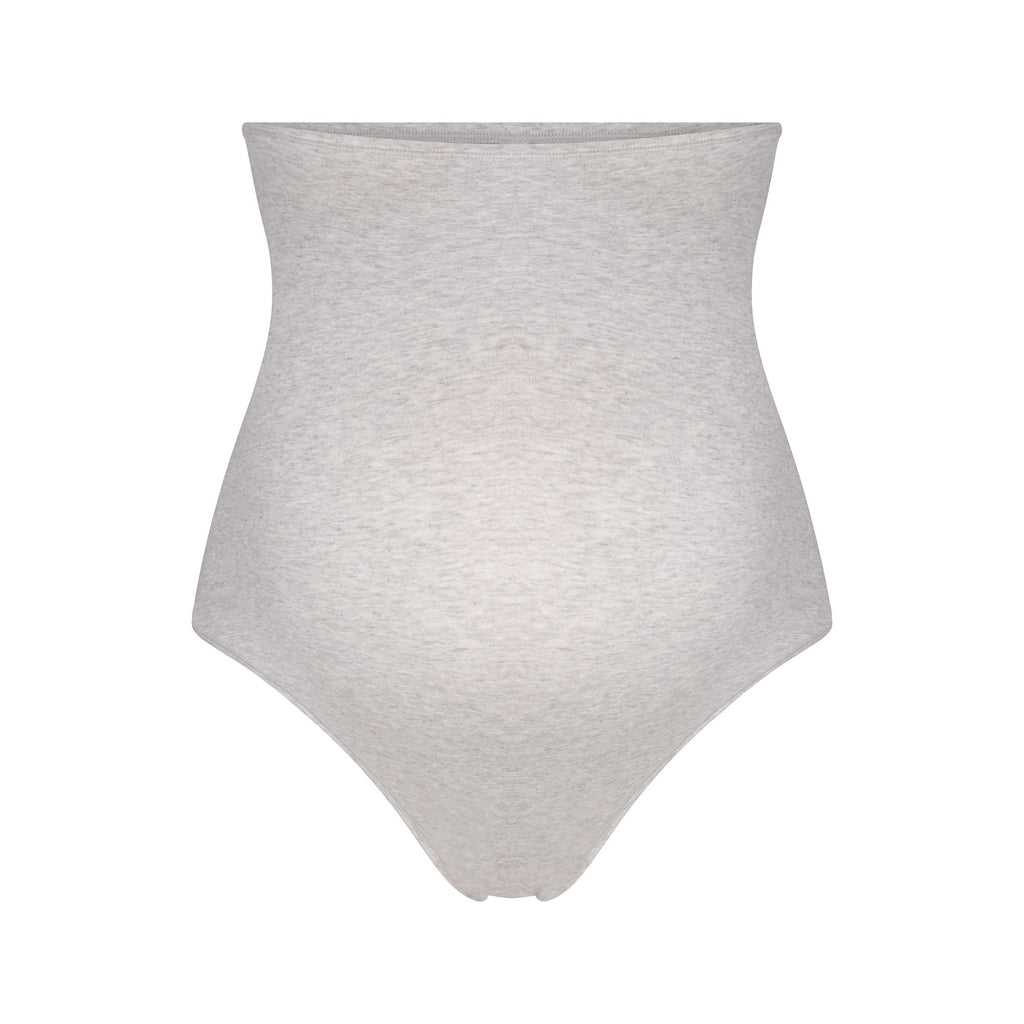 COTTON JERSEY MATERNITY HIGH-WAISTED THONG | LIGHT HEATHER GREY