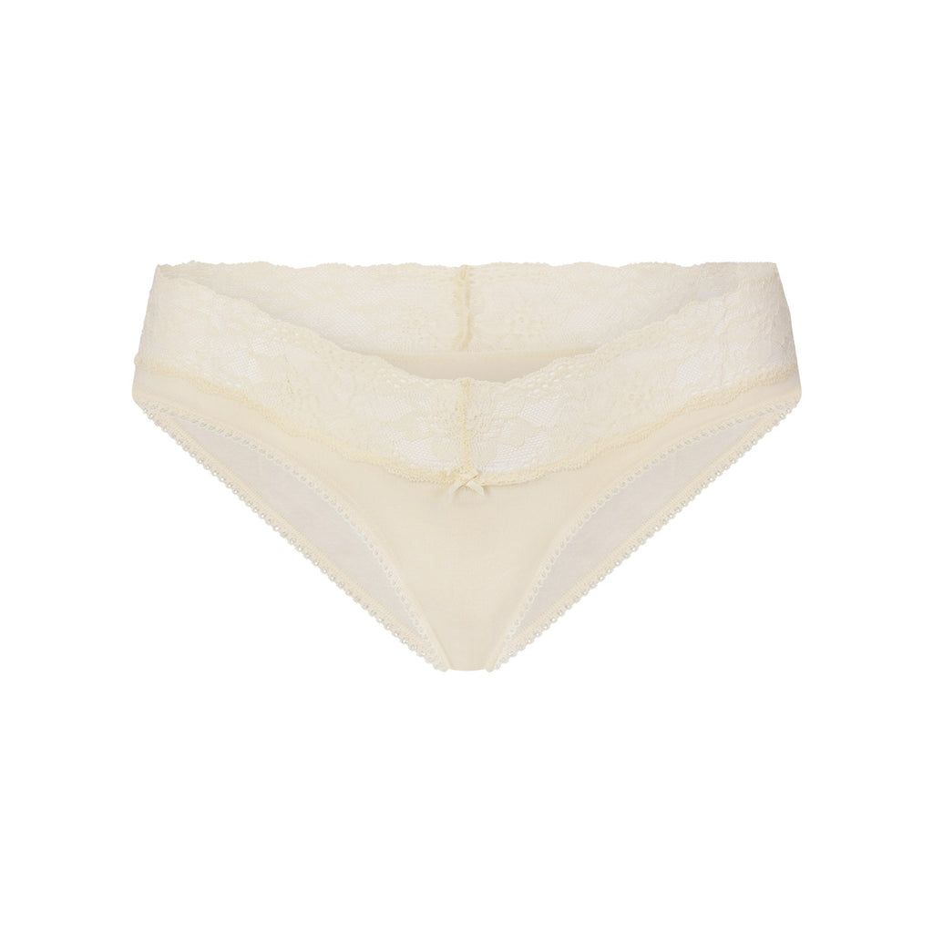 LIGHTWEIGHT COTTON WIDE LACE BRIEF | BUTTER TONAL