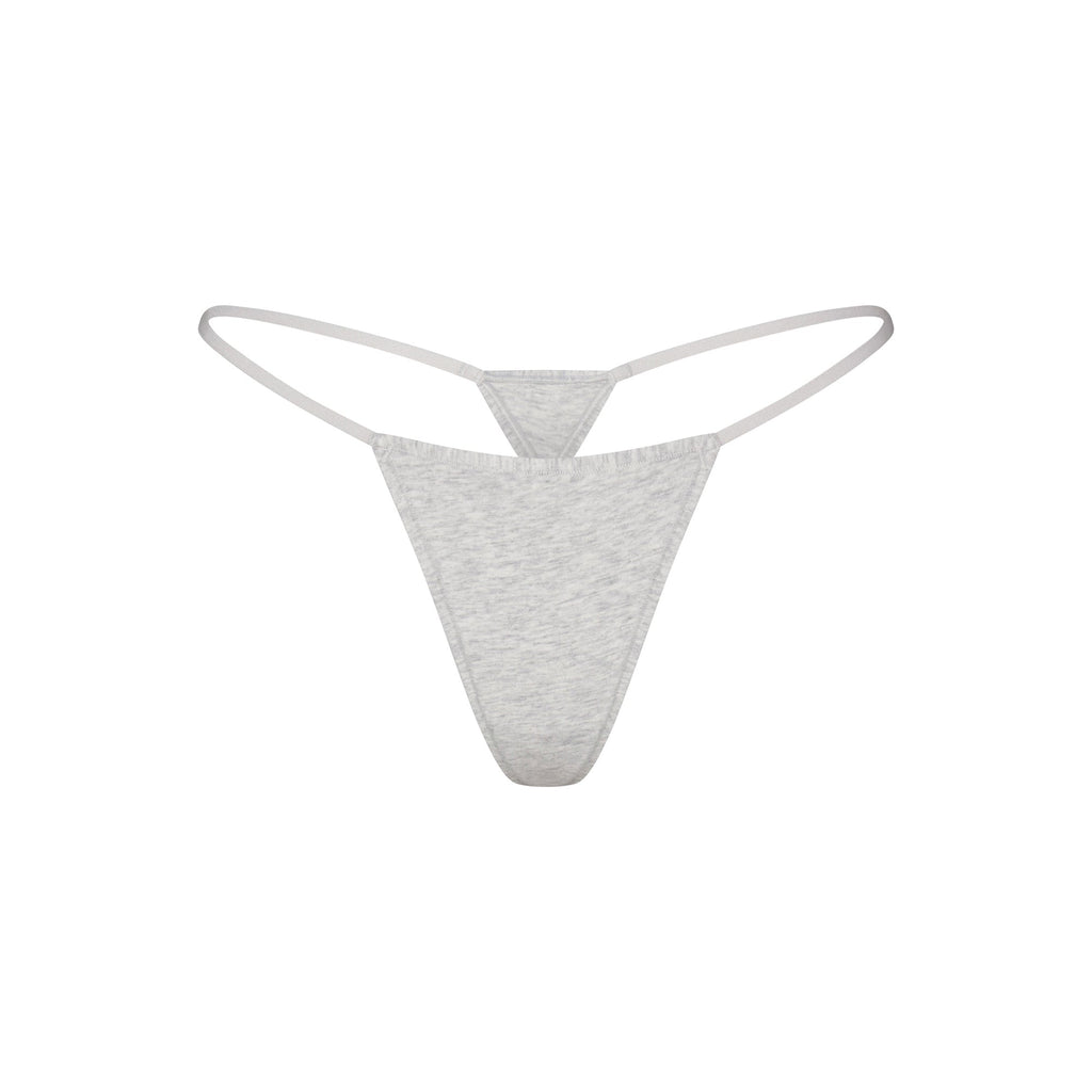 EVERYDAY COTTON STRING THONG | LIGHT HEATHER GREY