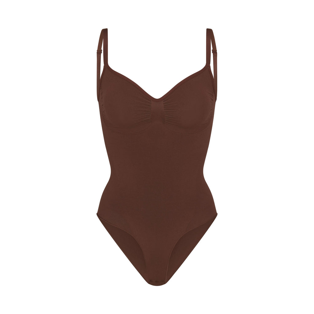 SEAMLESS SCULPT BRIEF BODYSUIT | COCOA